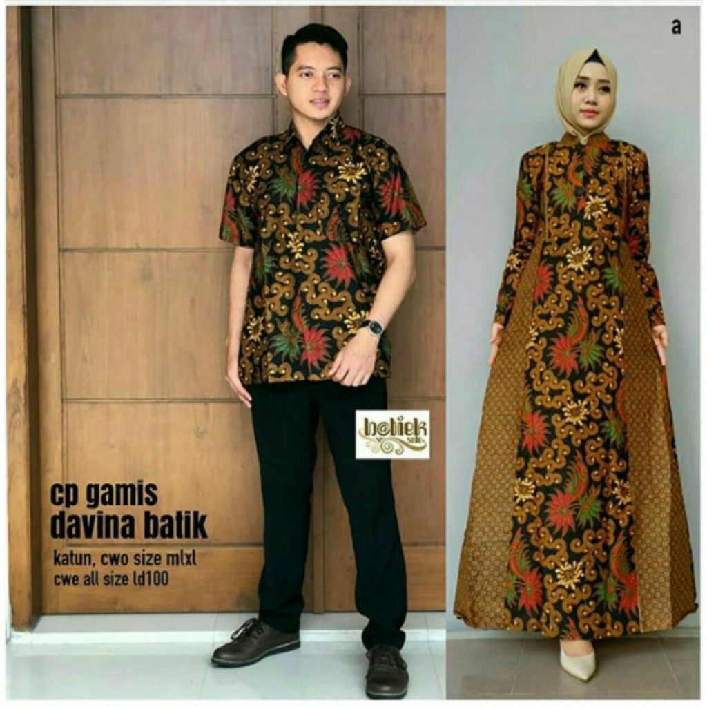 Jual Bisa COD - Batik Couple Pasangan Terbaru Baju Gamis Kapel Suami Istri  Modern Indonesia|Shopee Indonesia
