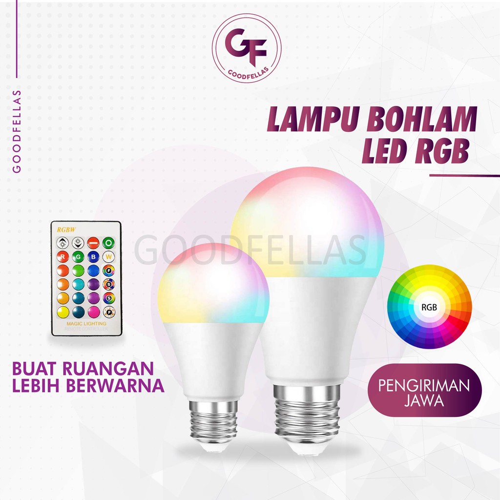 LAMPU BOHLAM LED RGB 3WATT DAN 10 WATT LENGKAP DENGAN REMOTE-WARNA LEBIH  LENGKAP - GOODFELLAS | Shopee Indonesia