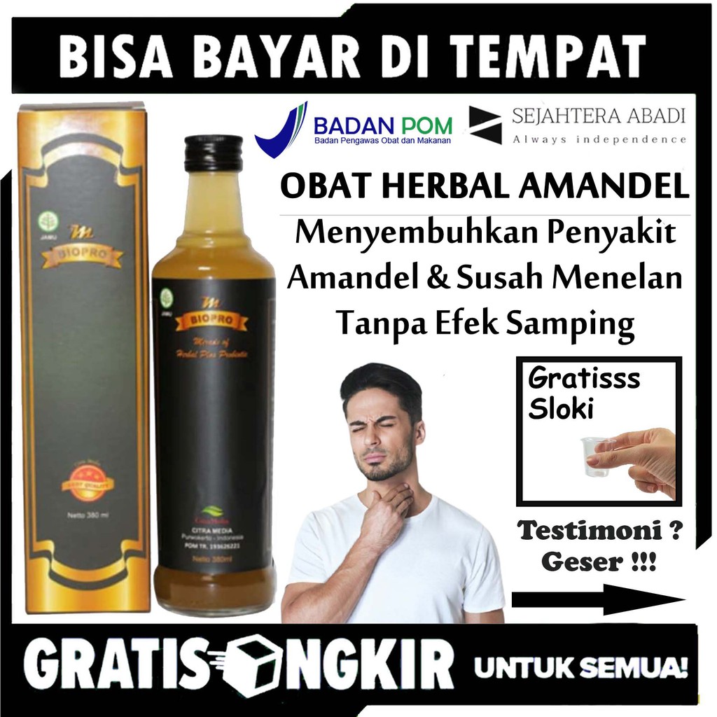 Jual Obat Amandel Berlendir, Radang Tenggorokan, Tonsil, Sakit Tenggorokan,  Batu Amandel MBIOPRO BPOM Indonesia|Shopee Indonesia