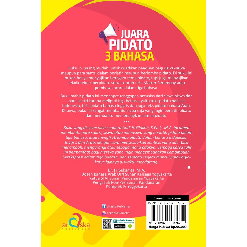 Buku Juara Pidato 3 Bahasa (Arab-Inggris-Indonesia) (Araska Publisher) |  Shopee Indonesia