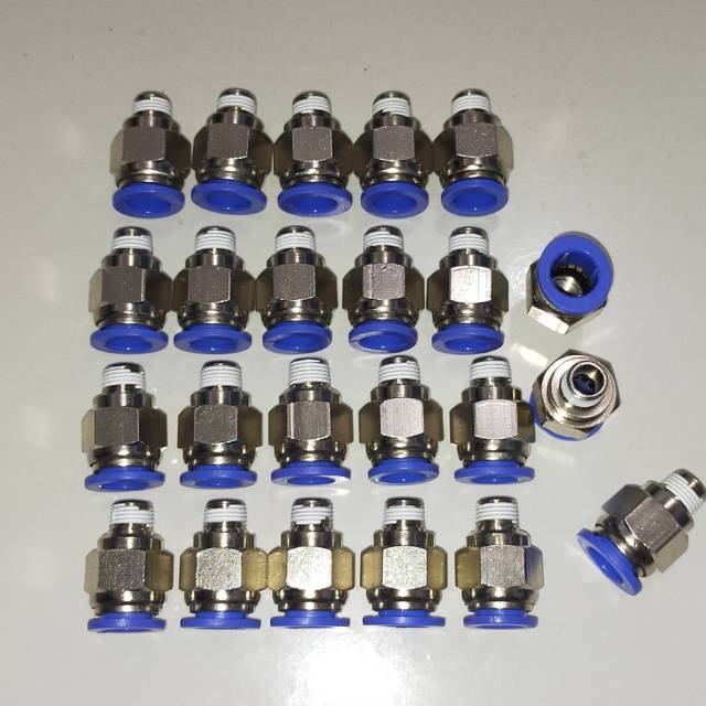 FITTING LURUS MALE PNEUMATIC SELANG 10MM DRAT 1/4&quot; (1/8PT) &amp; 1/2&quot; (1/4PT) |  Shopee Indonesia