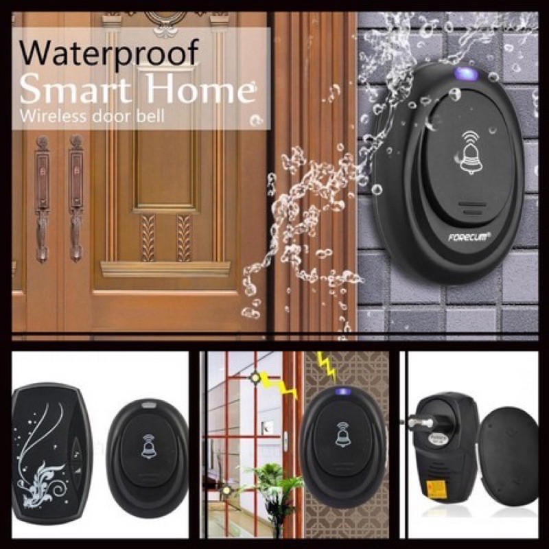 Bel Rumah kantor alarm wireless tanpa kabel water Progo EU Plug dan LED  Indikator | Shopee Indonesia