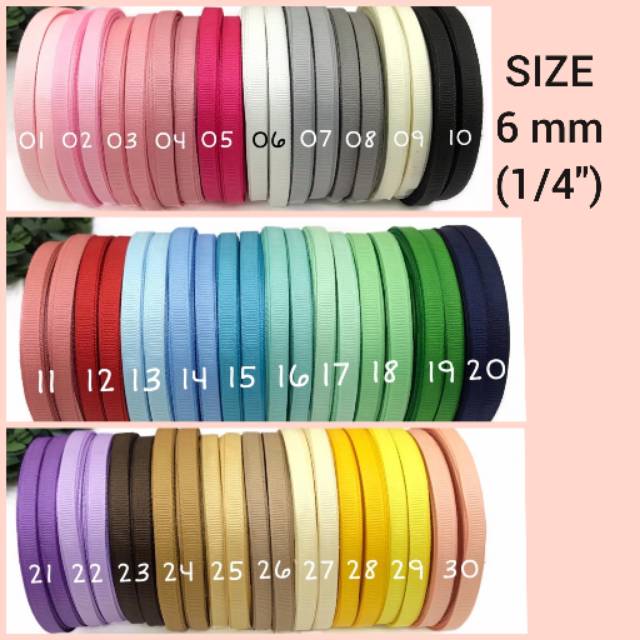 20 YARD - 0.6 CM | PITA GROSGRAIN IMPORT GGF (1/4&rdquo;) | Shopee Indonesia