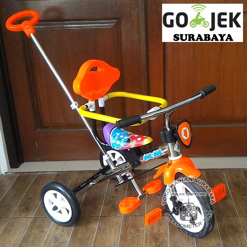 Sepeda Anak Dorong Roda 3 Krom Chrome | Sepeda Anak Grosir Surabaya |  Shopee Indonesia