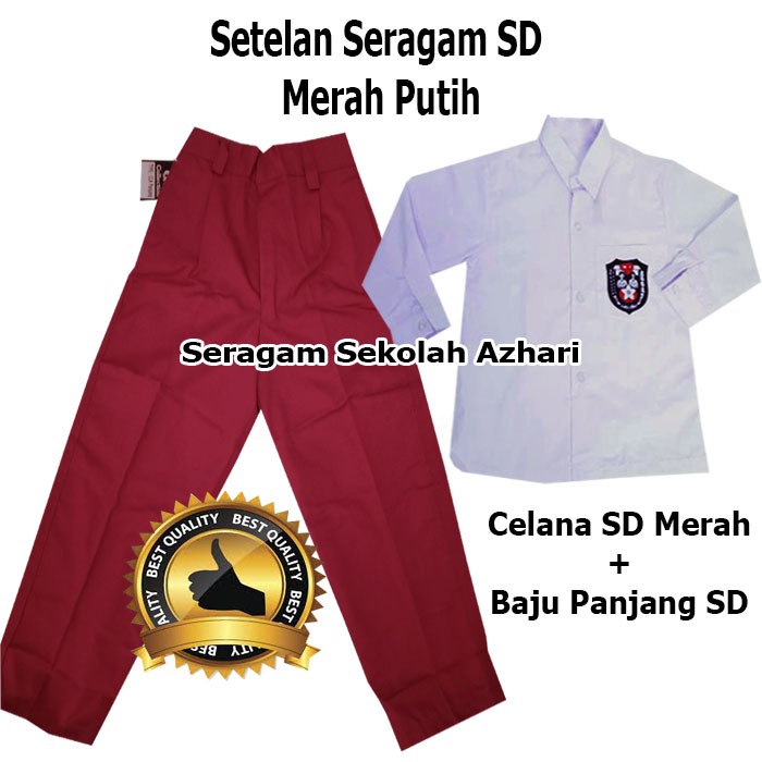 Jual Setelan Seragam Sekolah SD Merah Putih Panjang Laki Laki-Satu Stel  Seragam SD Putra Lengan Panjang-Seragam SD-seragam Sekolah SD Laki Laki- Seragam Sekolah-Baju SD Indonesia|Shopee Indonesia