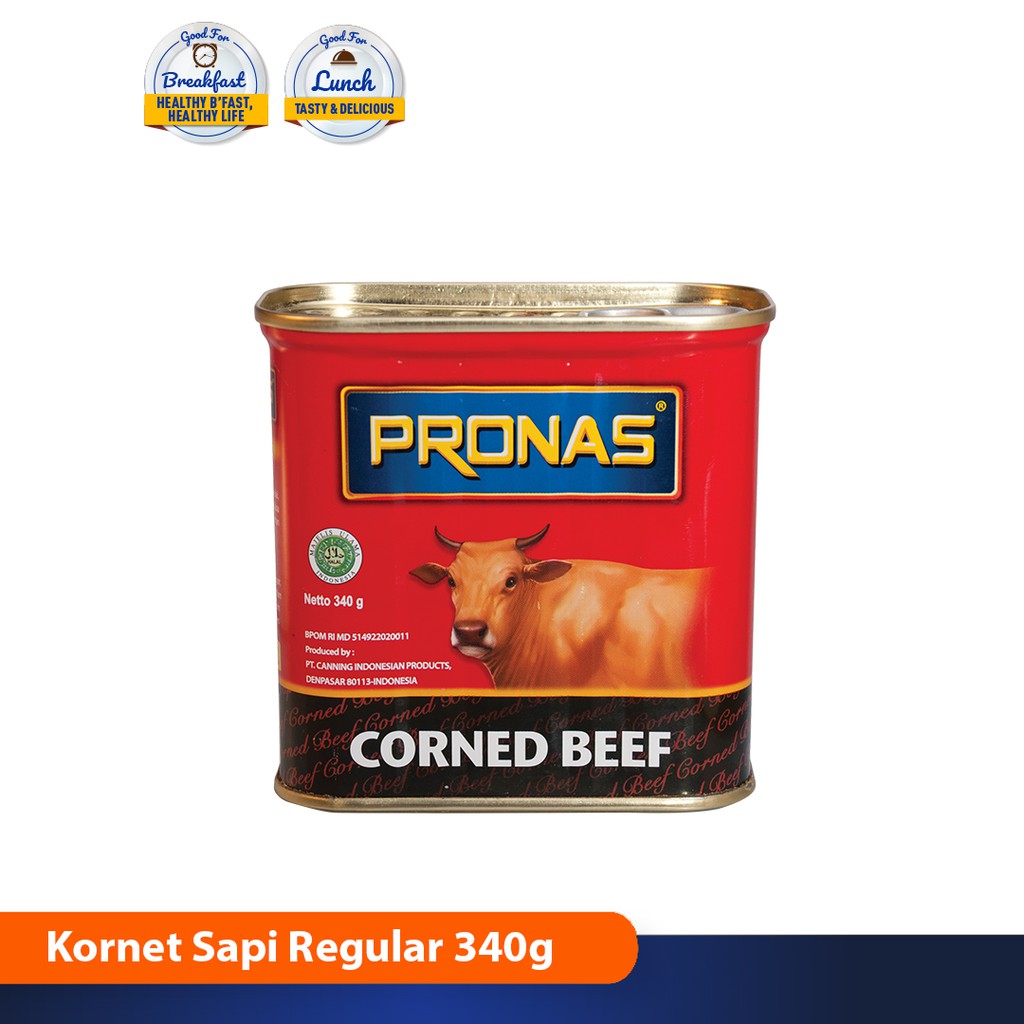 Pronas Kornet Sapi 340 g dengan kemasan EOE | Shopee Indonesia