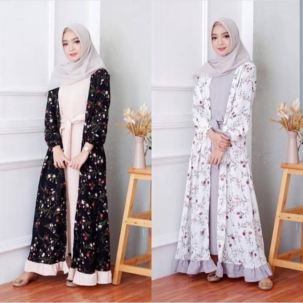 Ibell maxy (baju menyatu), sleting depan. Bahan monalisa mix moscrepe |  Shopee Indonesia