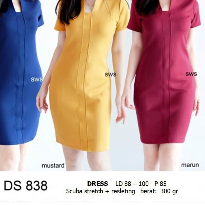 Jual TOP PRODUK ו SEDS838 - DRESS KANTOR DRESS PESTA BASIC SEPAN STRETCH  MURAH CD17 . .. .. Indonesia|Shopee Indonesia