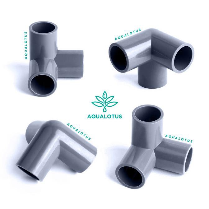 Diskon Sambungan Pipa Pvc 3 Arah 1&quot; Inch Fitting Pipa Pvc 3 Way (Tee Elbow)  - Abu-Abu Hot Sale | Shopee Indonesia