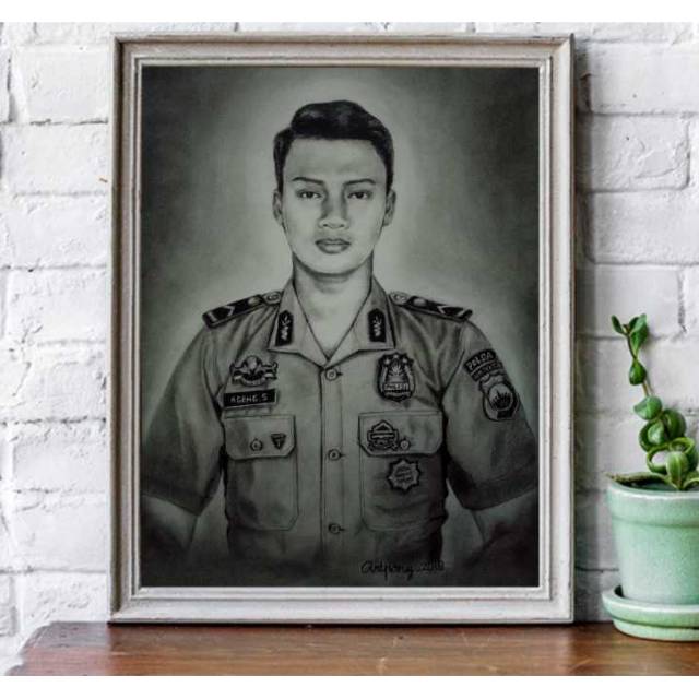 Jual Lukisan Sketsa Wajah Tni Polisi Indonesia|Shopee Indonesia 640_X_640_jpg