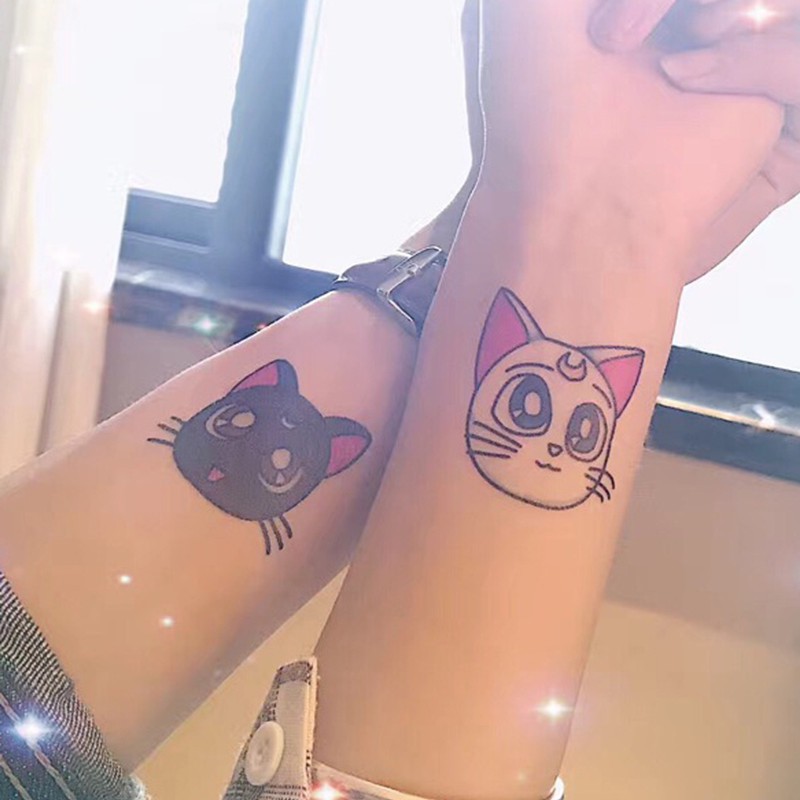 Adesivos De Tatuagem Temporária Fofa Fofo De Gato Para Homens E Mulheres | Shopee Brasil 800_x_800_jpg