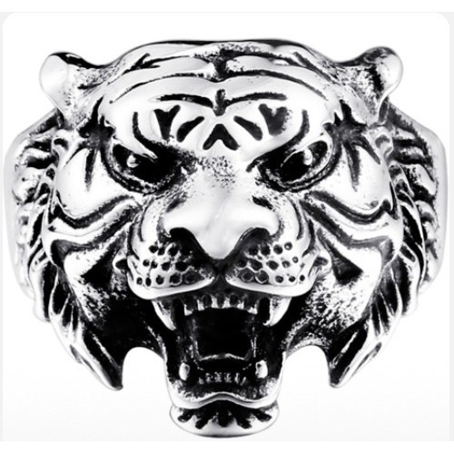 Anel Aço Inox Masculino Tigre Biker Punk Rock Metal Tattoo | Shopee Brasil 500_x_500_jpg