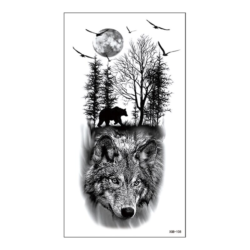 Moonlight Flying Bird Urso Tatuagem Adesivo Selvagem Lobo Tiger Tatuagens Perna Tornozelo Floresta Beleza Menina Temporária À Prova D'água Mulheres | Shopee Brasil 800_x_800_jpg