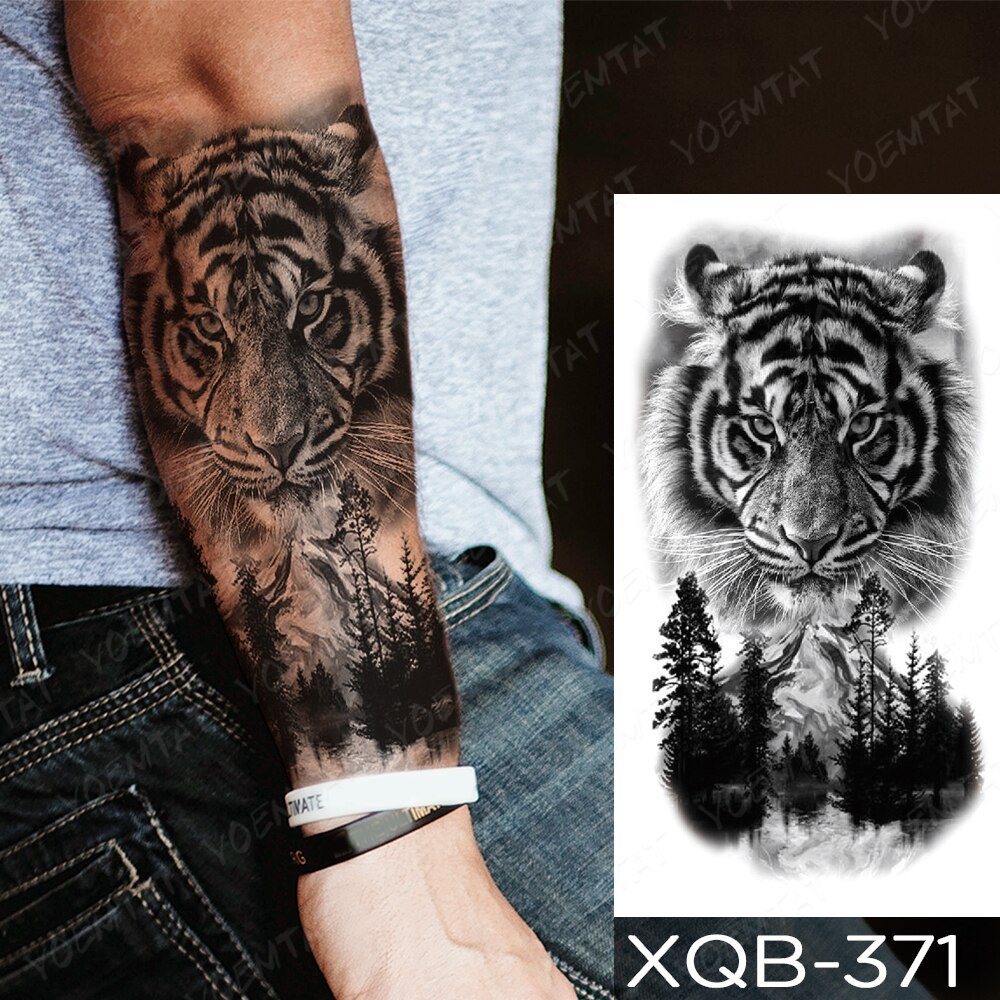 À Prova D 'Água Adesivo Tatuagem Temporária Leão Lobo Asas Fox Tatuagens Cruz Oração Animal Body Art Braço Manga Falsa | Shopee Brasil 1000_x_1000_jpg