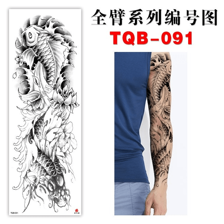 Chegadas Rápidas Braço Manga Cheia Tatuagens Temporárias , Dragão Oriental , Flores De Lótus , Mens , Mulheres Tatuagem Adesivo Abastecimento | Shopee Brasil 745_x_745_jpg