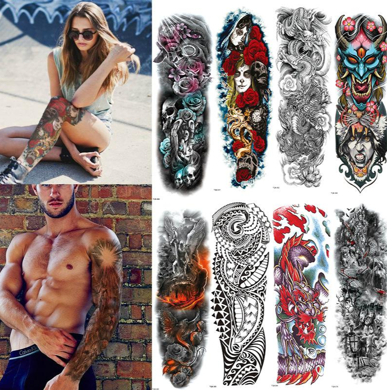 Chegadas Rápidas Braço Manga Cheia Tatuagens Temporárias , Dragão Oriental , Flores De Lótus , Mens , Mulheres Tatuagem Adesivo Abastecimento | Shopee Brasil 796_x_791_jpg