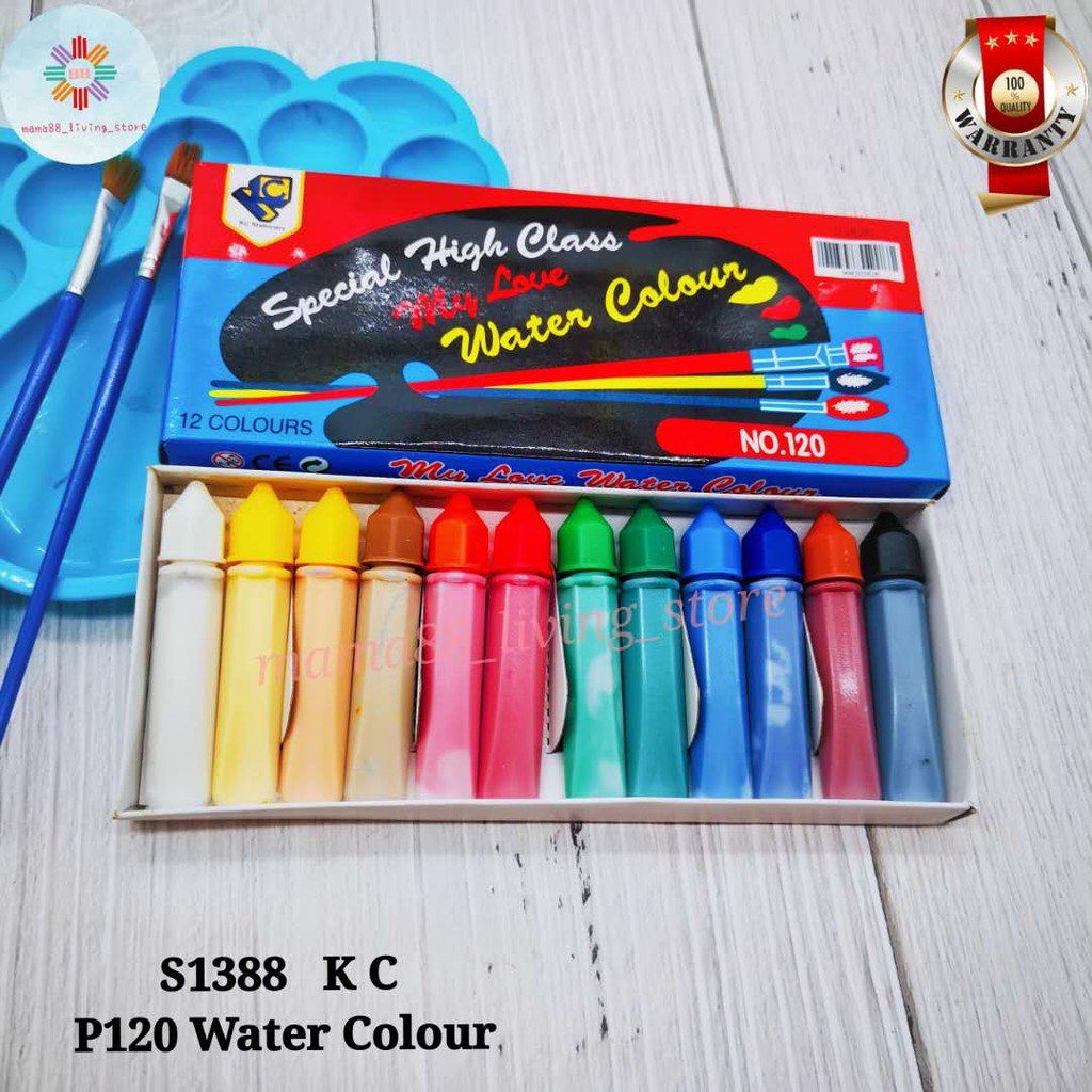 Ready Stock】S1388 Kc P120 12 Colour Water Colour/ 12 Warna Cat Warna Air/ 12色水彩笔 | Shopee Malaysia 1024_X_1024_jpg