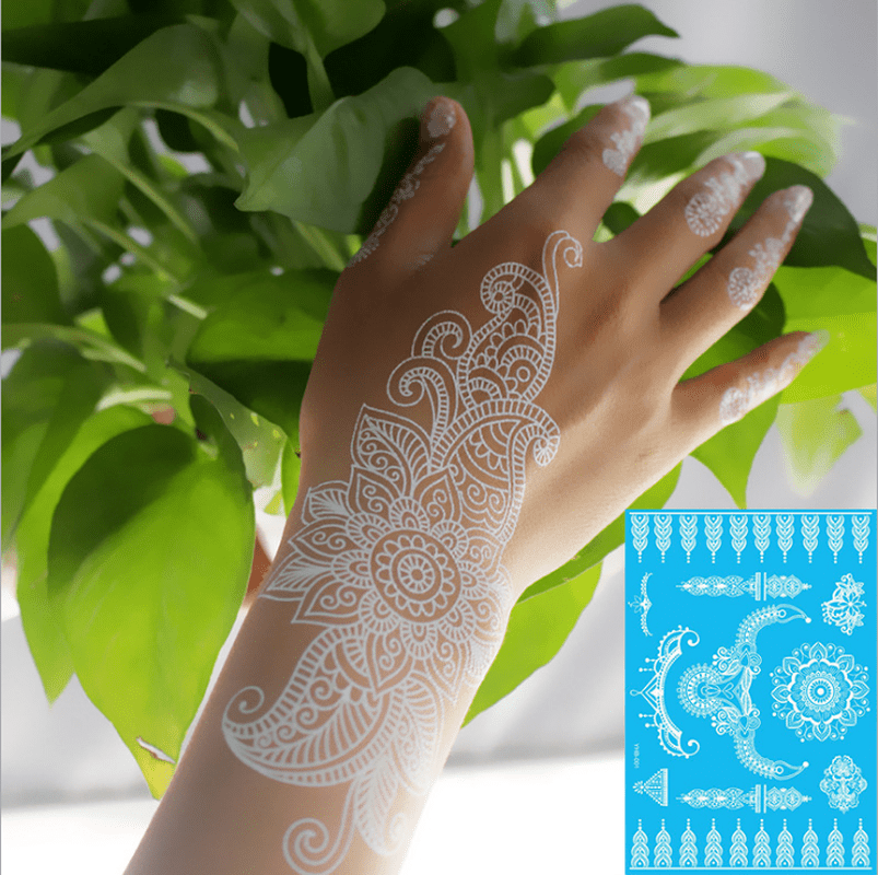 Spot Hot Sale] Waterproof White Lace Tattoo Sticker European And American Fashion Hannah Lace Bride Tattoo Sticker | Shopee Malaysia 800_x_803_jpg