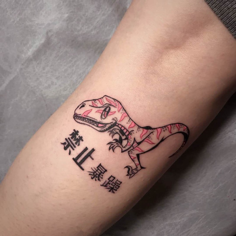 Dinosaur Tattoo Stickers Waterproof Europe And The United States Personality Trend Temporary Tattoo | Shopee Malaysia 800_x_800_jpg