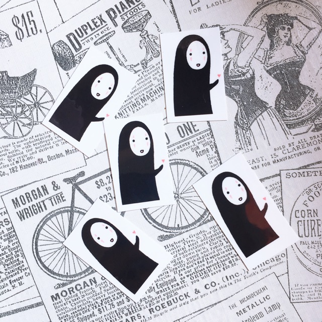 Cute No-Face Tattoo Stickers | Shopee Malaysia 640_x_640_jpg