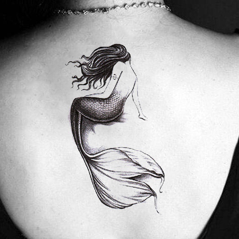 Xhh95D Mermaid Temporary Tattoo Body Art Chest Back Abdomen Tattoo Stickers Waterproof Tatto Henna Fake Tatoo Sticker | Shopee Malaysia 800_x_800_jpg