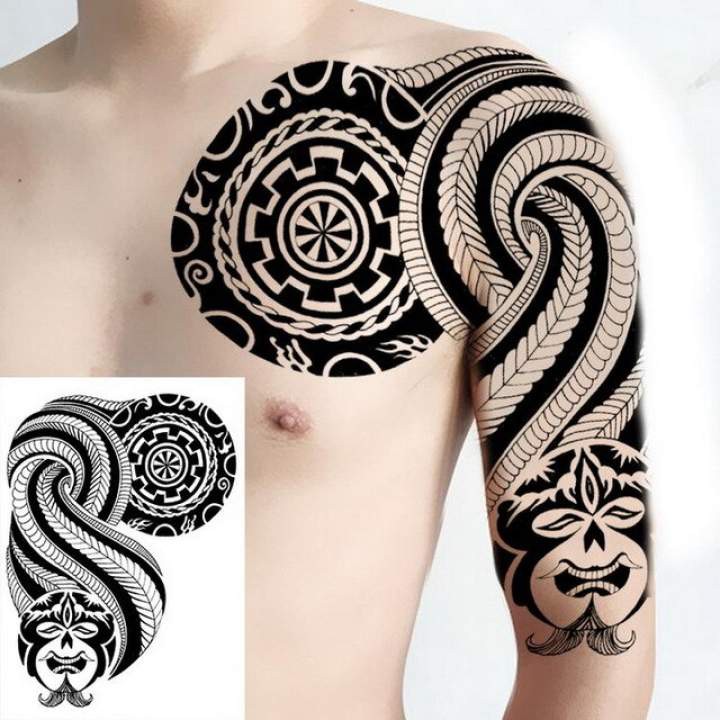 Boutique Tatoos Temporales For Men Shoulder Tattoos Dragon Black Large Tattoo And Body Art Sticker Boys Tattoo Tribal Designs Mens Decals | Shopee Philippines 720_x_720_jpg