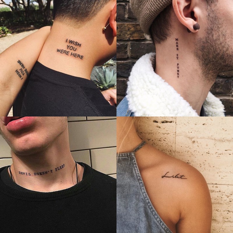 56Sheet Waterproof Temporary Tattoo Sticker Black Devil Doesn't Sleep English Letters Tatoo Fake Tat | Shopee Philippines 800_x_800_jpg
