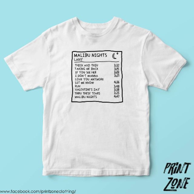 LANY MALIBU NIGHTS ALBUM SHIRT | Shopee Philippines