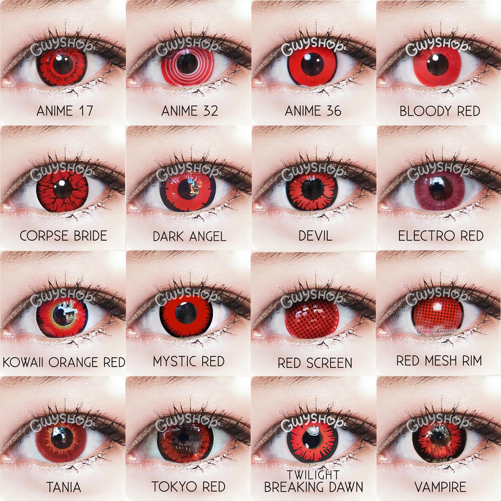 Red contact lens