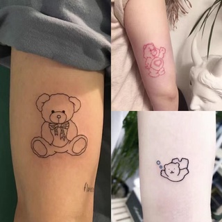 Explosion] Line Small Bear Tattoo Female Waterproof Lasting Simulation Realistic Student Cartoon | Shopee Philippines 320_x_320_jpg