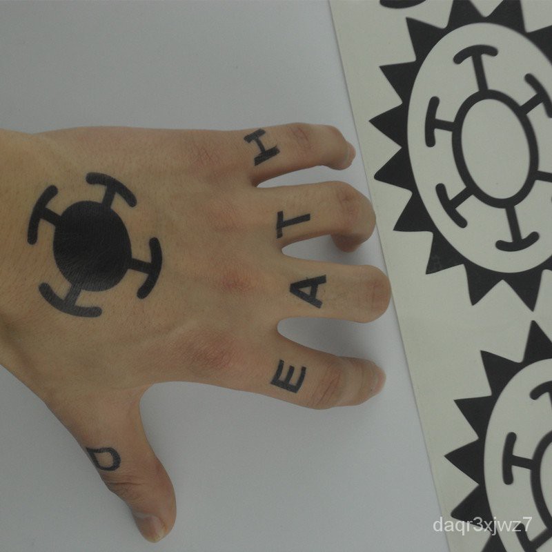Hot Anime One Piece Sticker Trafalgar Law Cosplay Tattoo Trafalgar D Water Law Logo Cool Death Tatoo | Shopee Philippines 800_x_800_jpg