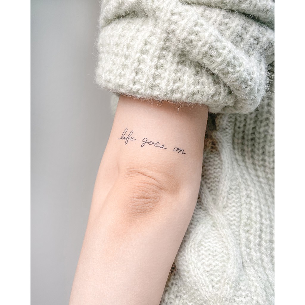 Instant Tattoo X Bts] Life Goes On Lettering Tattoo | Shopee Singapore 1024_x_1024_jpg