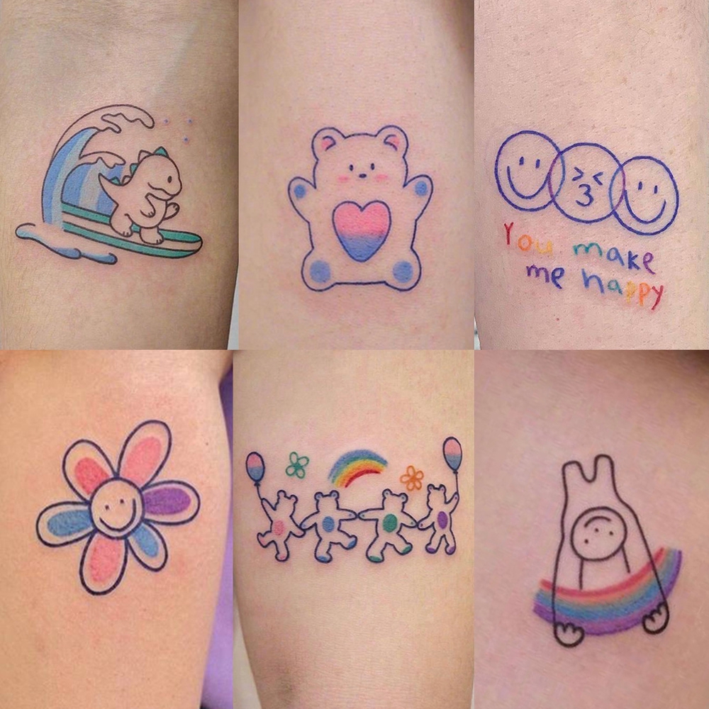 37Pcs Waterproof Tattoo Stickers Become Cute Little Fresh Cartoon Girl Lasting Simulation Japanese Style Korean Dark Style | Shopee Singapore 1000_x_1000_jpg