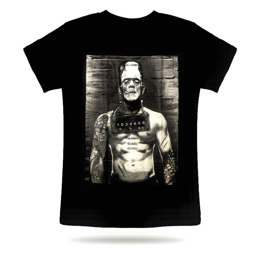 Large Size Men Shirt Frankenstein Horror Movie Monster Mug Shot Tattoo Brand New Mens T Shirt Crew Neck Cotton Tops | Shopee Singapore 886_x_886_jpg