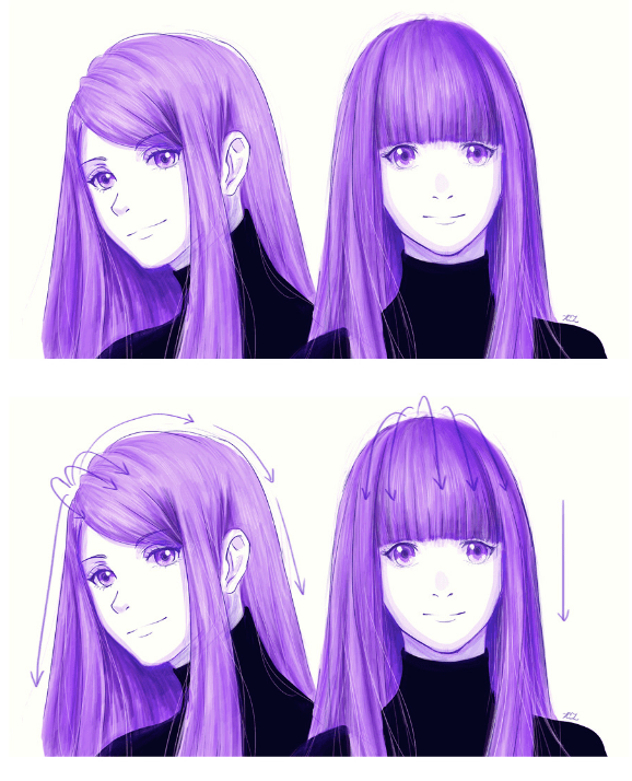 как нарисовать волосы диджитал