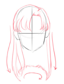 как рисовать пробор волос