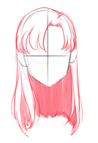 как рисовать пробор волос