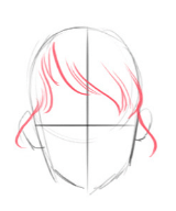 как рисовать пробор волос