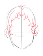 как рисовать пробор волос