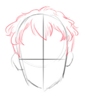 как рисовать пробор волос