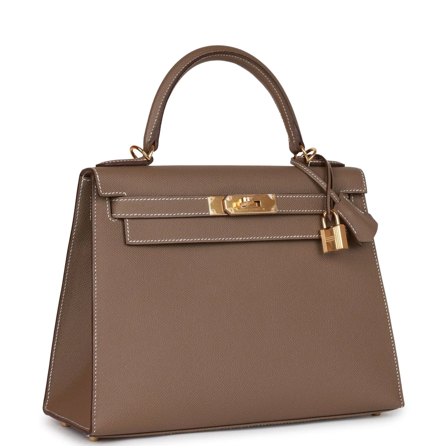 Her Kelly Sellier 28 Etoupe Epsom Gold Hardware
