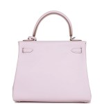 Her Kelly Retourne 25 Mauve Pale Swift Palladium Hardware