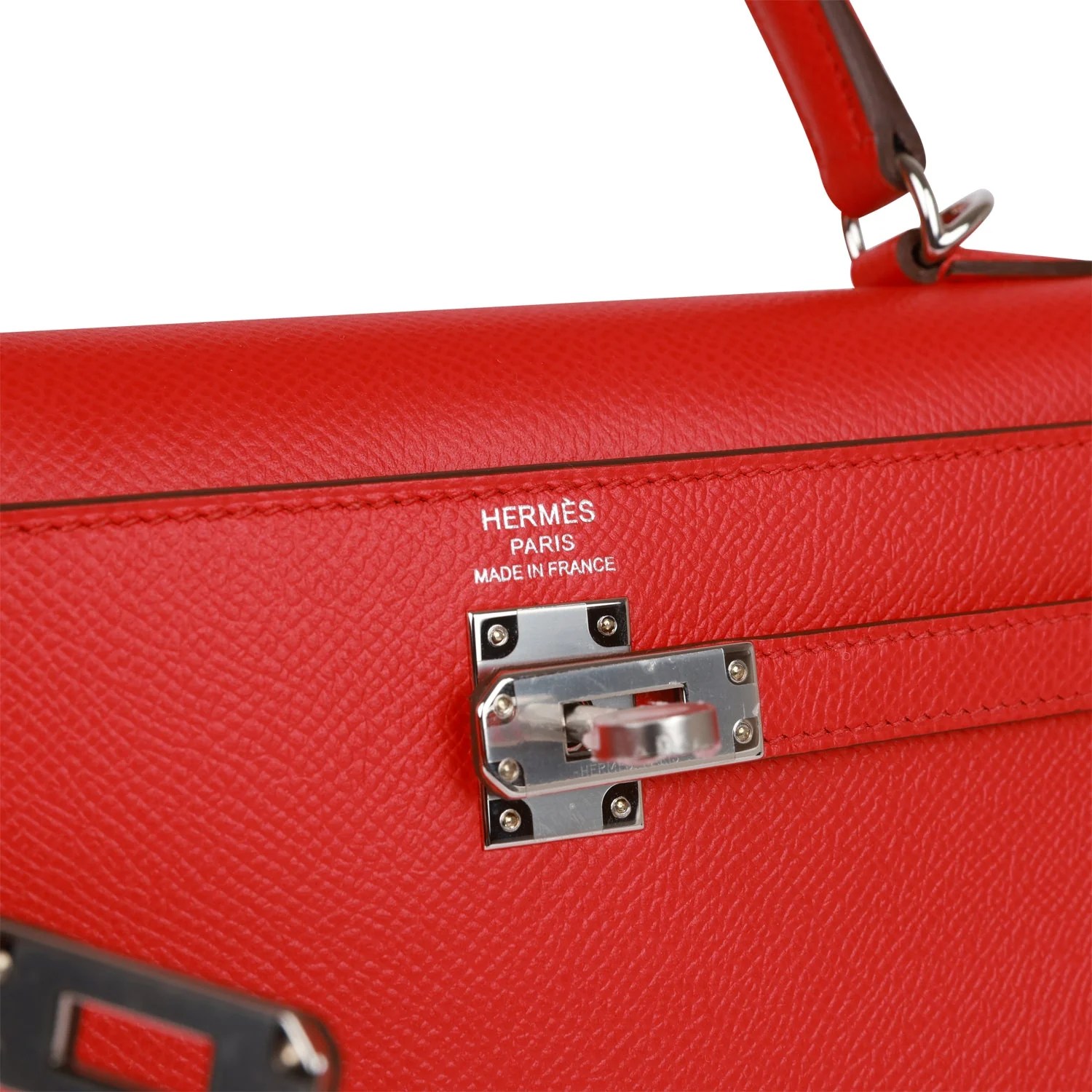 Her Kelly Sellier 25 Rouge de Coeur Verso Epsom Palladium Hardware