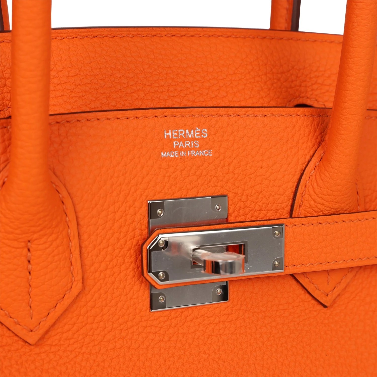 Her Birkin 30 Orange Minium Togo Palladium Hardware