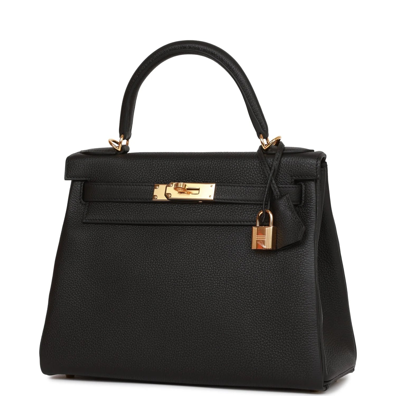Her Kelly Retourne 28 Black Togo Gold Hardware