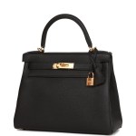 Her Kelly Retourne 28 Black Togo Gold Hardware