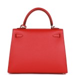 Her Kelly Sellier 25 Rouge de Coeur Verso Epsom Palladium Hardware