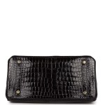 Her Birkin 30 Black Shiny Crocodile Porosus Gold Hardware