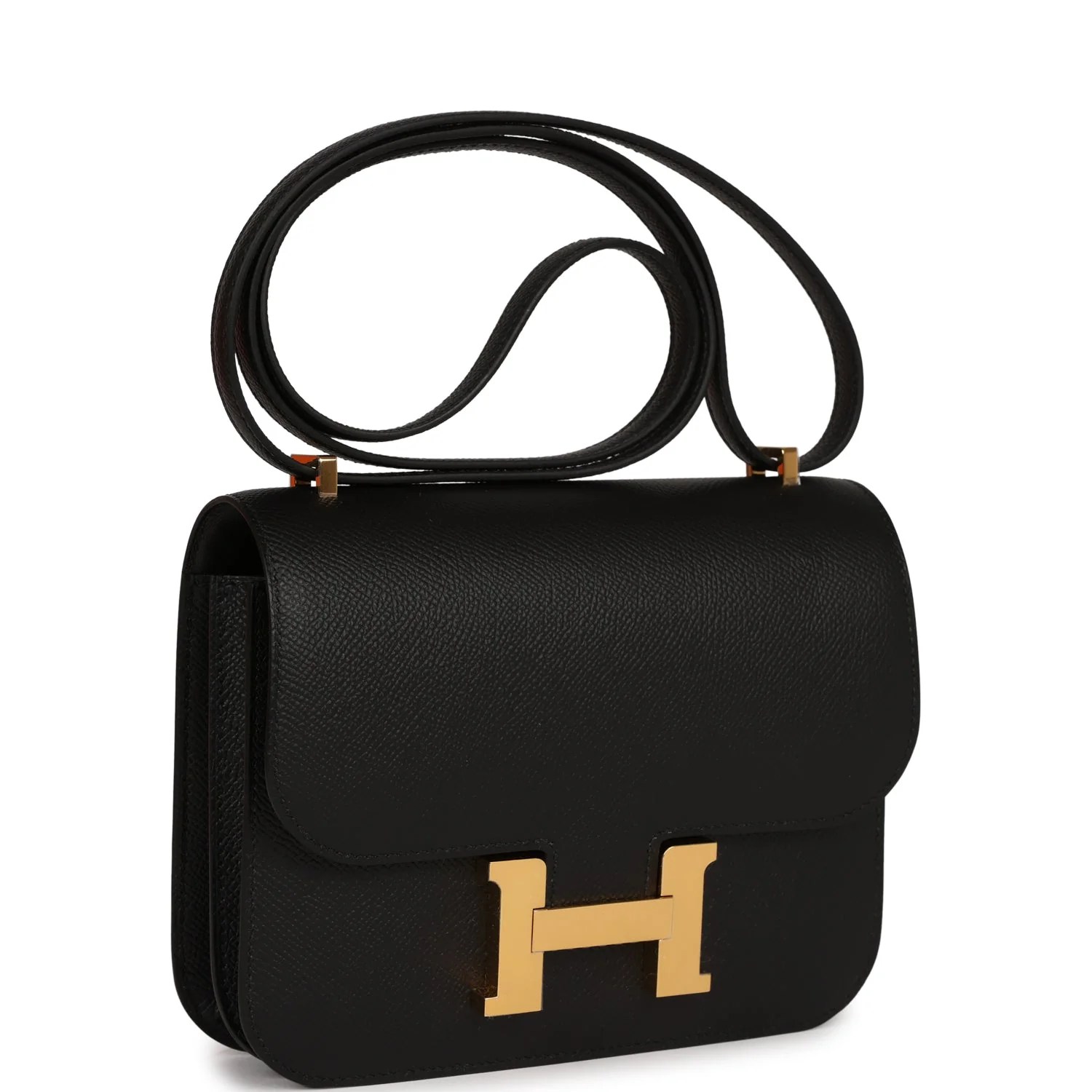 Her Constance 18 Black Epsom Gold Hardware