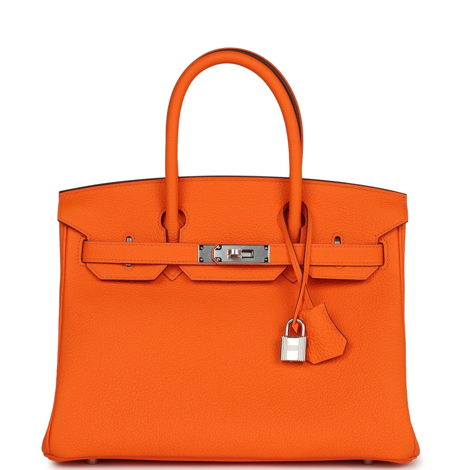 Her Birkin 30 Orange Minium Togo Palladium Hardware